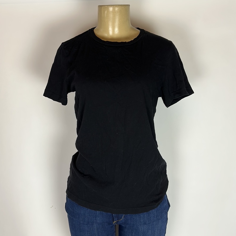 Organic John Patrick Black T-Shirt Crew Neck Size XS Womens Organic Cotton